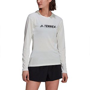 White Women's Adidas Trail Long Sleeve T Shirts | 6540732-FM