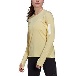 Yellow Women's Adidas Own The Run Long Sleeve T Shirts | 1638975-PK