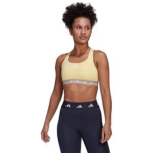 Yellow Women's Adidas Power Medium-Support Techfit Sports Bra | 0378219-JP