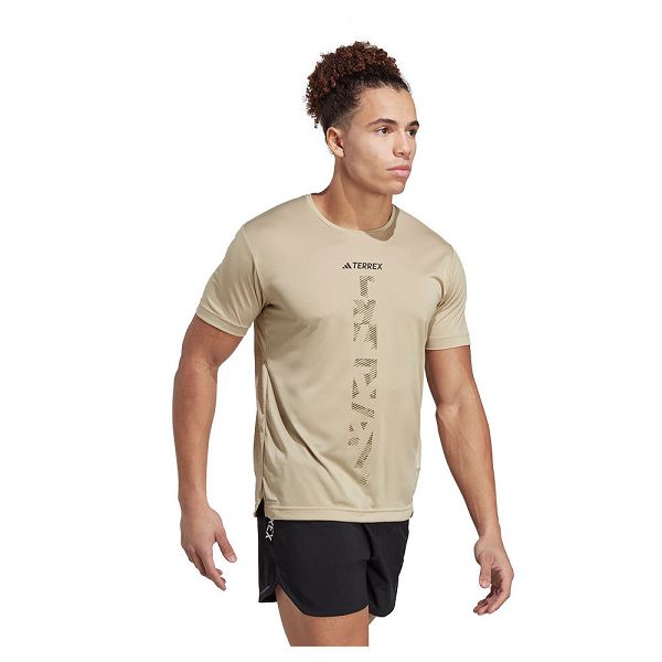 Beige Men's Adidas Agr Short Sleeve T Shirts | 1537280-RB