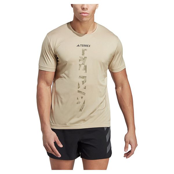 Beige Men\'s Adidas Agr Short Sleeve T Shirts | 1537280-RB