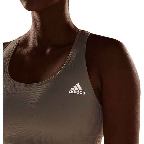 Beige Women's Adidas Run Ms Merino Sports Bra | 8624750-KP