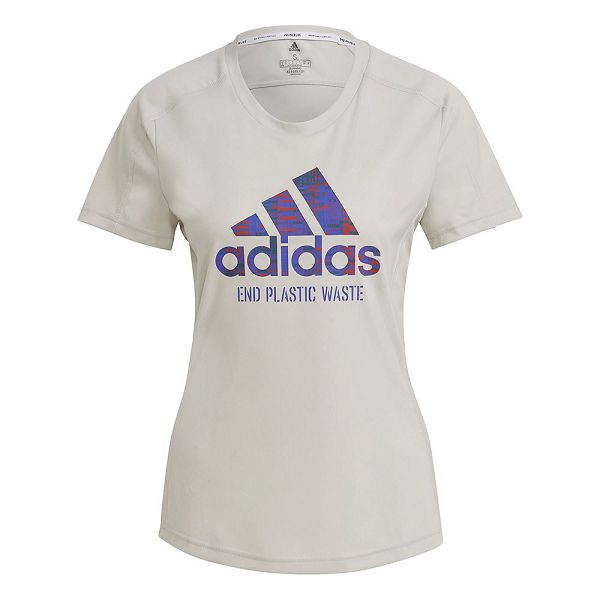 Beige Women's Adidas Run for the Oceans Graphic Short Sleeve T Shirts | 2465197-OS