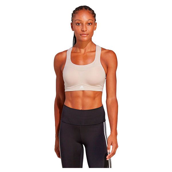 Beige Women\'s Adidas Tlrdim Hs Sports Bra | 7253048-GP