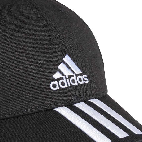 Black Kids' Adidas Baseball 3 Stripes Cotton Twill Caps | 9853217-YC