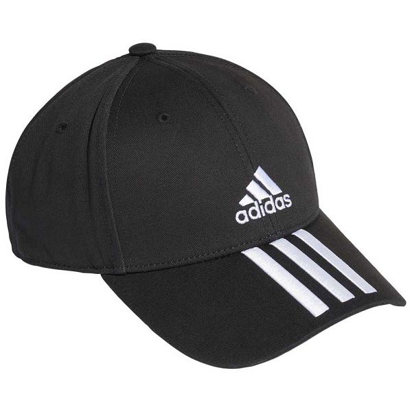 Black Kids\' Adidas Baseball 3 Stripes Cotton Twill Caps | 9853217-YC