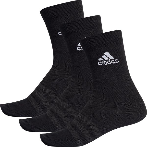 Black Kids\' Adidas Light Crew 3 Pairs Socks | 3045182-KY