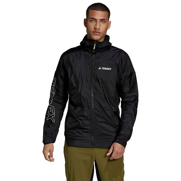 Black Men\'s Adidas AGR Windbreaker Jackets | 8536427-PU