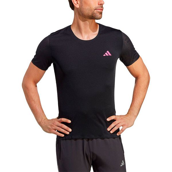 Black Men\'s Adidas Adizero Short Sleeve T Shirts | 9602841-EW