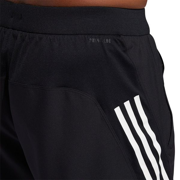 Black Men's Adidas Aeroready 3 Stripes Slim Short Pants | 4298637-LW