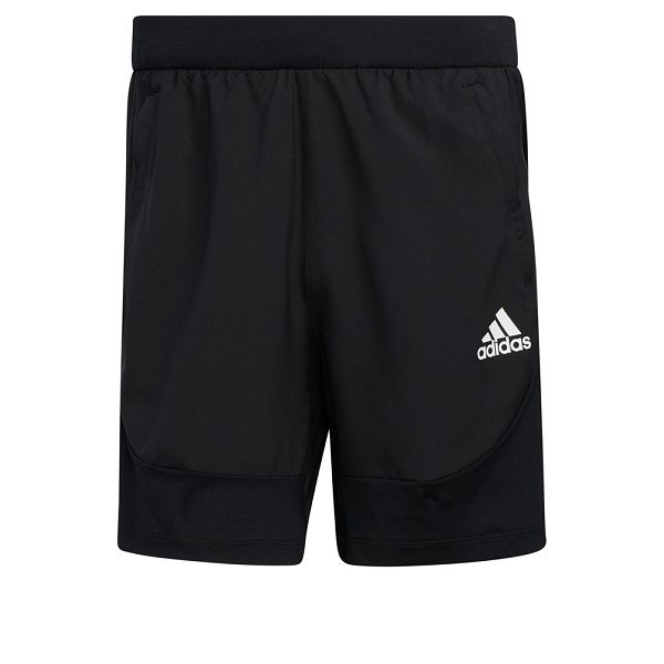 Black Men\'s Adidas Aeroready 3 Stripes Slim Short Pants | 4298637-LW