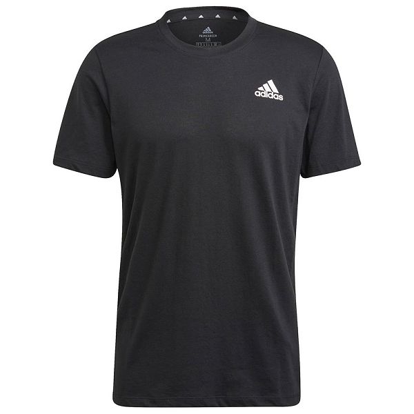 Black Men's Adidas Aeroready Designed 2 Move Sport Short Sleeve T Shirts | 9058734-VI