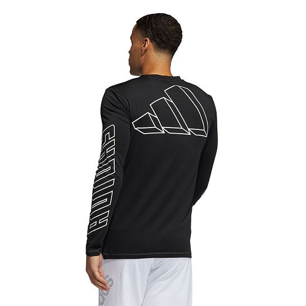 Black Men's Adidas FB Hype Long Sleeve T Shirts | 3169048-TF