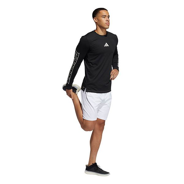 Black Men's Adidas FB Hype Long Sleeve T Shirts | 3169048-TF