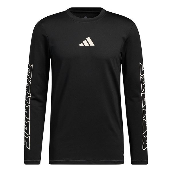 Black Men\'s Adidas FB Hype Long Sleeve T Shirts | 3169048-TF