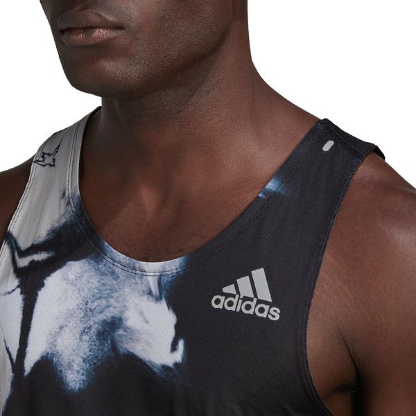 Black Men's Adidas Fast GRX Sleeveless T Shirts | 5273164-EQ