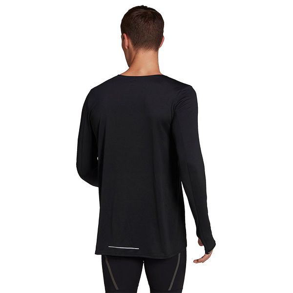 Black Men's Adidas Fast Long Sleeve T Shirts | 6593271-HP