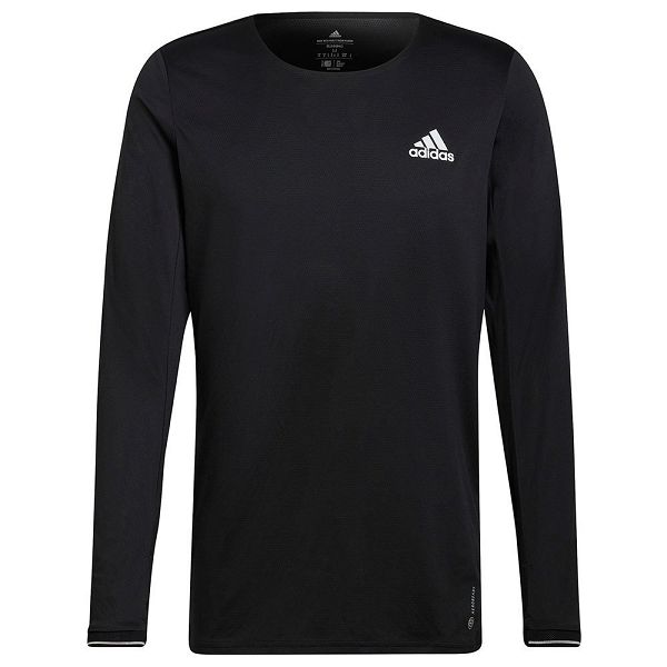 Black Men's Adidas Fast Long Sleeve T Shirts | 6593271-HP