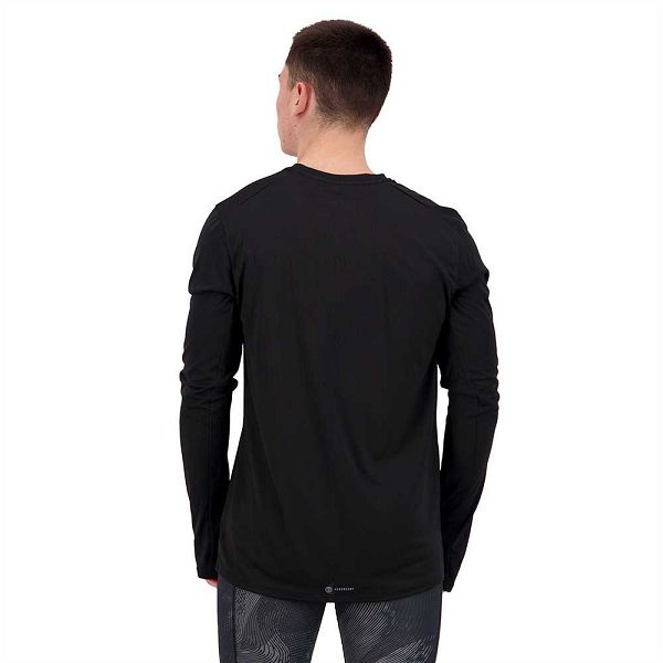 Black Men's Adidas Fast Long Sleeve T Shirts | 6731528-YA