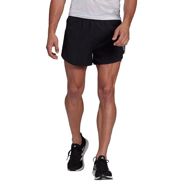 Black Men's Adidas Fast Split Shorts Pants | 8392104-JO