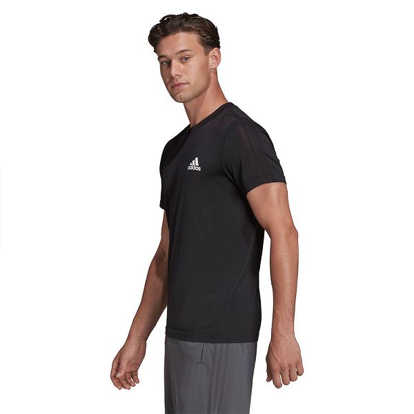 Black Men's Adidas Motion SML Short Sleeve T Shirts | 8237510-RL