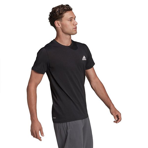 Black Men's Adidas Motion SML Short Sleeve T Shirts | 8237510-RL