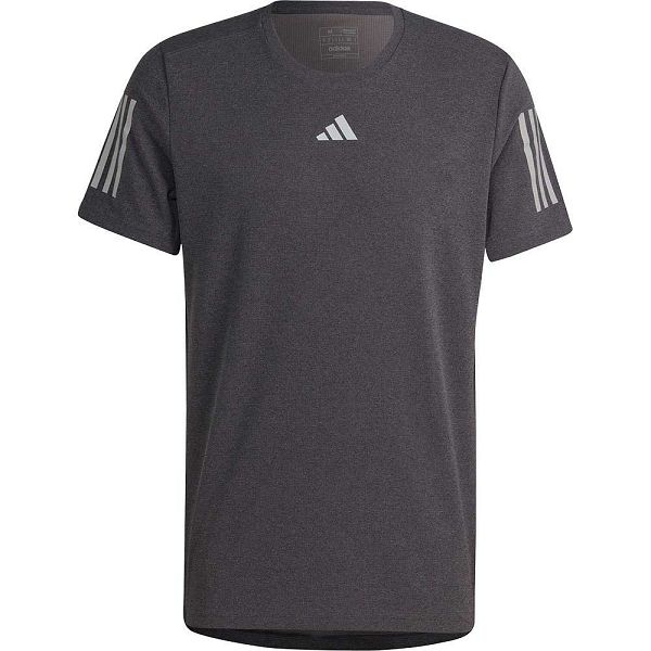 Black Men's Adidas Own The Run Heather Short Sleeve T Shirts | 9368451-FN