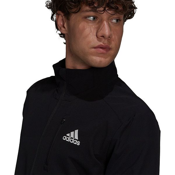 Black Men's Adidas Own The Run Jackets | 9328645-CN