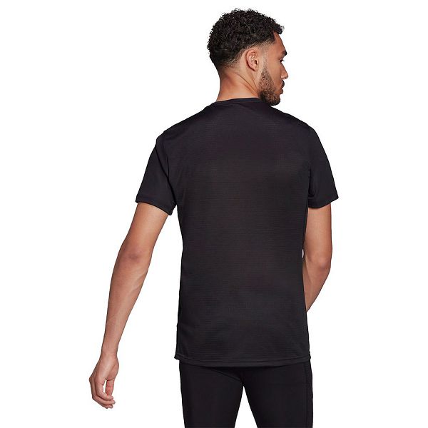 Black Men's Adidas Own The Run Short Sleeve T Shirts | 7643152-DI