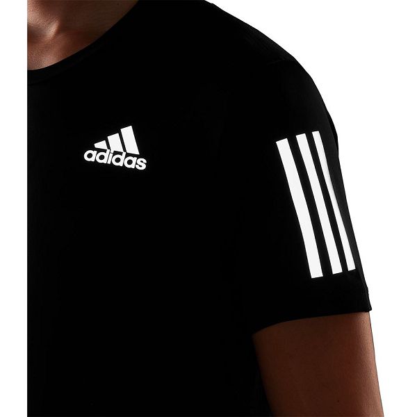 Black Men's Adidas Own The Run Short Sleeve T Shirts | 7643152-DI