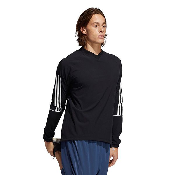 Black Men's Adidas Player 3 Stripes Windbreaker Jackets | 8652139-KL