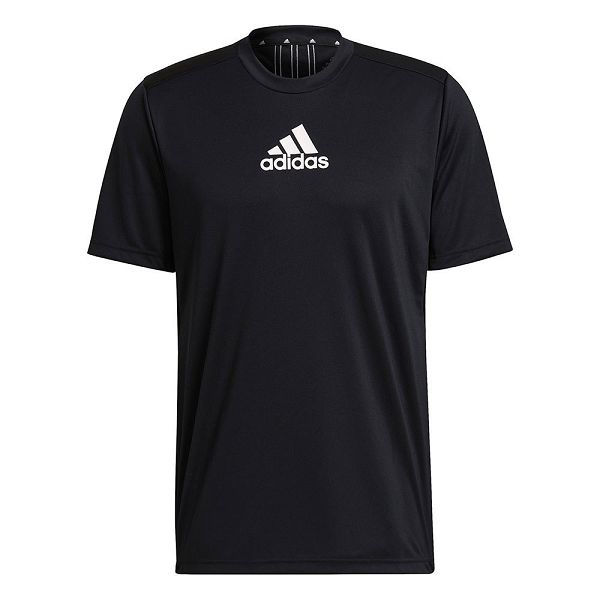 Black Men's Adidas Primeblue Designed To Move Sport 3 Stripes Short Sleeve T Shirts | 8971356-YI