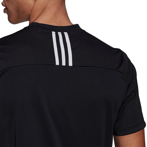 Black Men's Adidas Primeblue Designed To Move Sport 3 Stripes Short Sleeve T Shirts | 8971356-YI