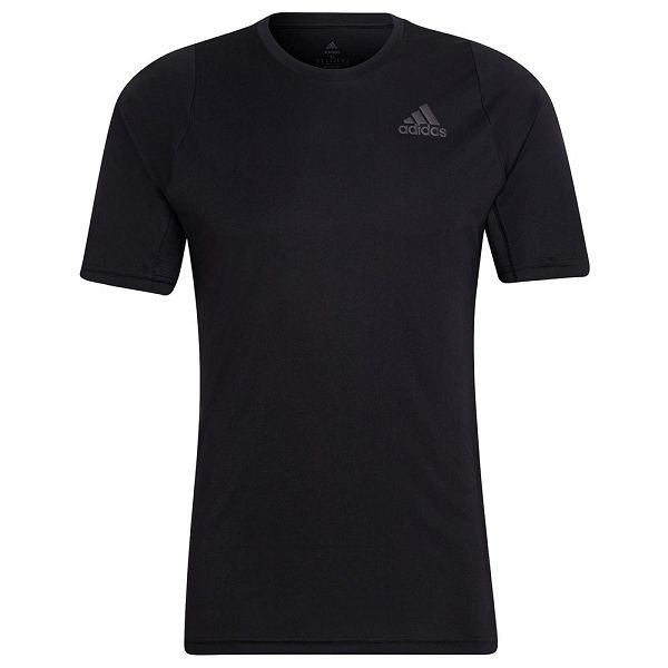 Black Men\'s Adidas Run Icon 3 Bars Short Sleeve T Shirts | 5942168-IW