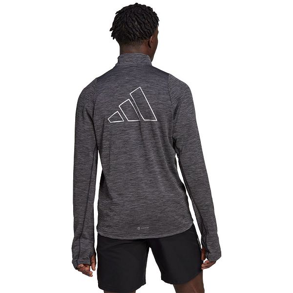 Black Men's Adidas Run Icons Cover Sweatshirts | 0612389-HA