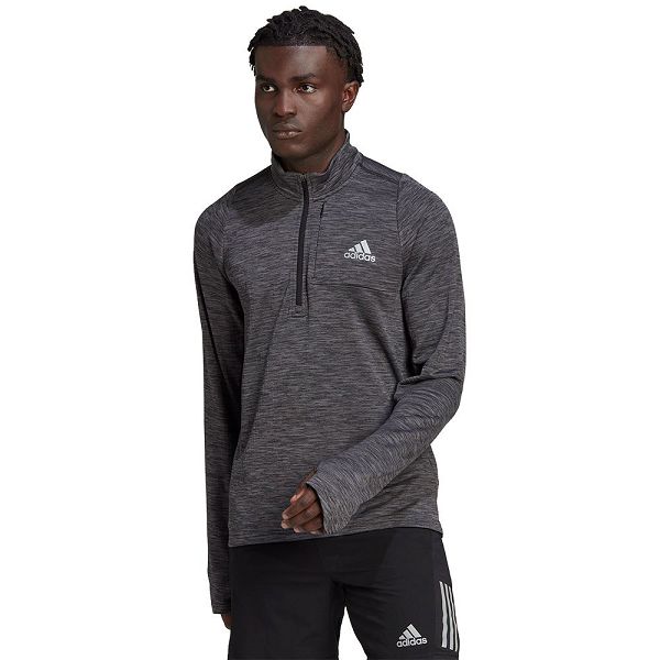 Black Men\'s Adidas Run Icons Cover Sweatshirts | 0612389-HA