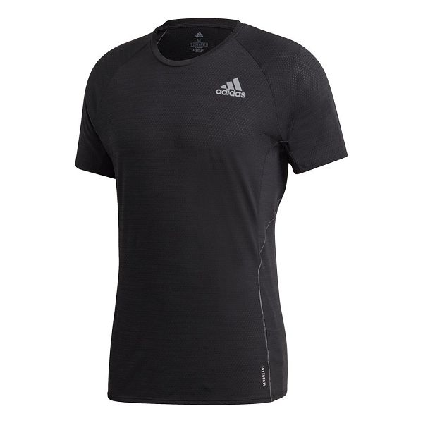 Black Men's Adidas Runner Short Sleeve T Shirts | 5876192-IH