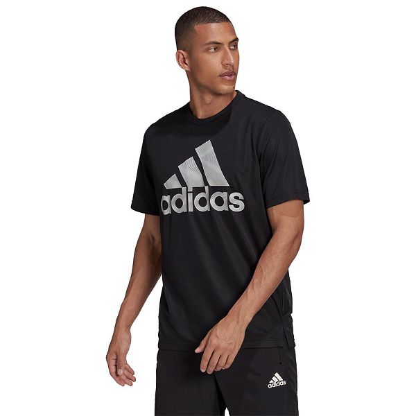 Black Men's Adidas Season Short Sleeve T Shirts | 5602378-WP