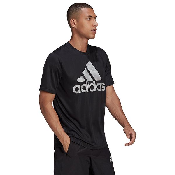 Black Men's Adidas Season Short Sleeve T Shirts | 5602378-WP