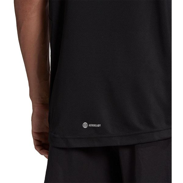 Black Men's Adidas Season Short Sleeve T Shirts | 5602378-WP