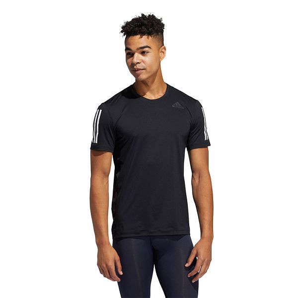 Black Men's Adidas Techfit 3 Stripes Fitted Short Sleeve T Shirts | 6738490-RN