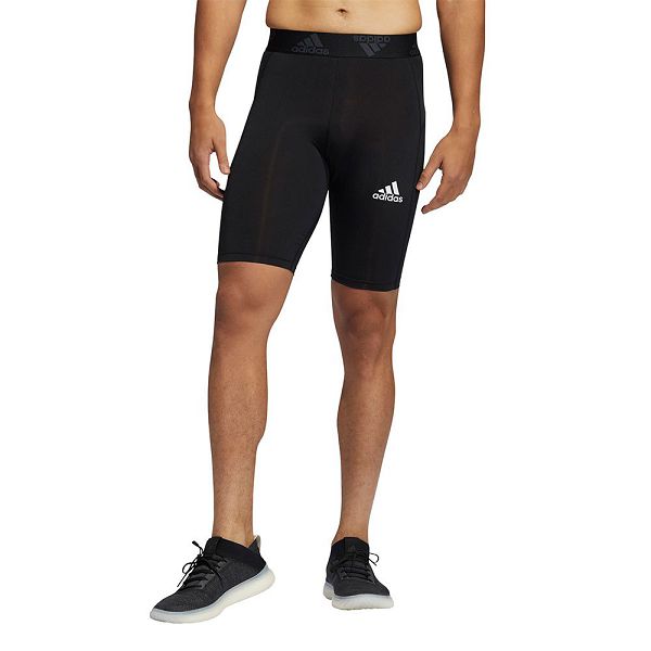 Black Men's Adidas Techfit Short Leggings | 1267308-BY