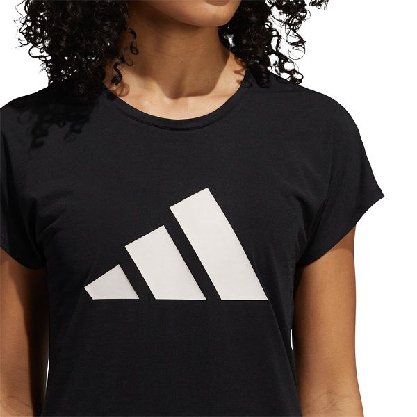 Black Women's Adidas 3 Bar Short Sleeve T Shirts | 9607821-HI