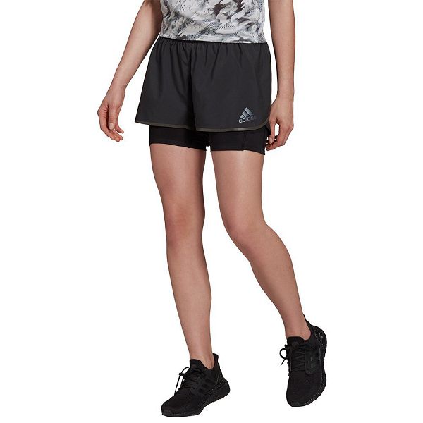 Black Women\'s Adidas Adizero 2 In 1 Shorts Pants | 8914376-LD