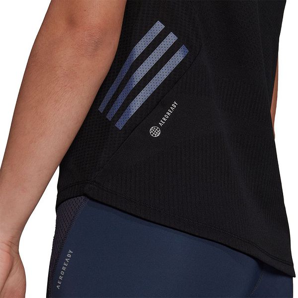 Black Women's Adidas Adizero Short Sleeve T Shirts | 0973268-SB