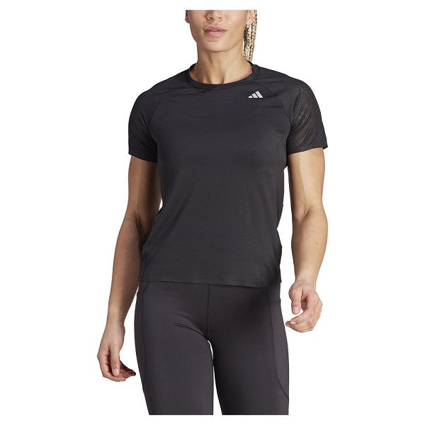 Black Women\'s Adidas Adizero Short Sleeve T Shirts | 4120687-CV