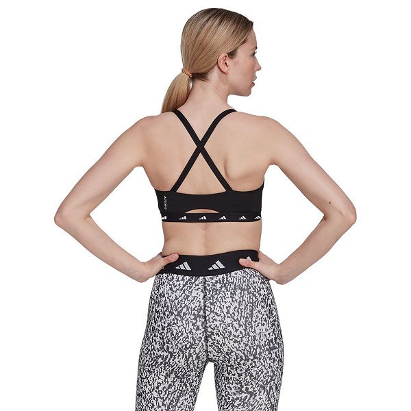 Black Women's Adidas Aeroimpact Light-Support Techfit Sports Bra | 3758960-OX