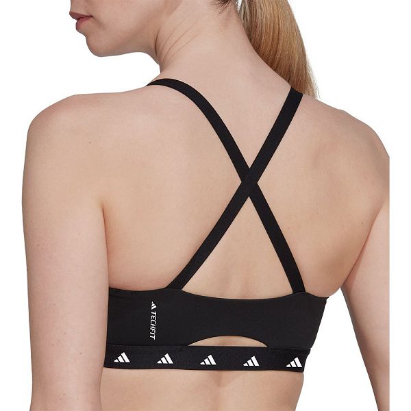 Black Women's Adidas Aeroimpact Light-Support Techfit Sports Bra | 3758960-OX