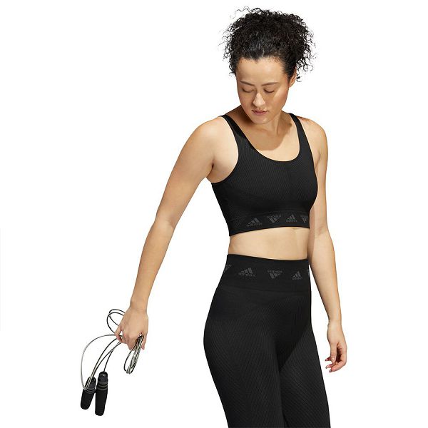 Black Women's Adidas Aeroknit Sports Bra | 2685739-IW