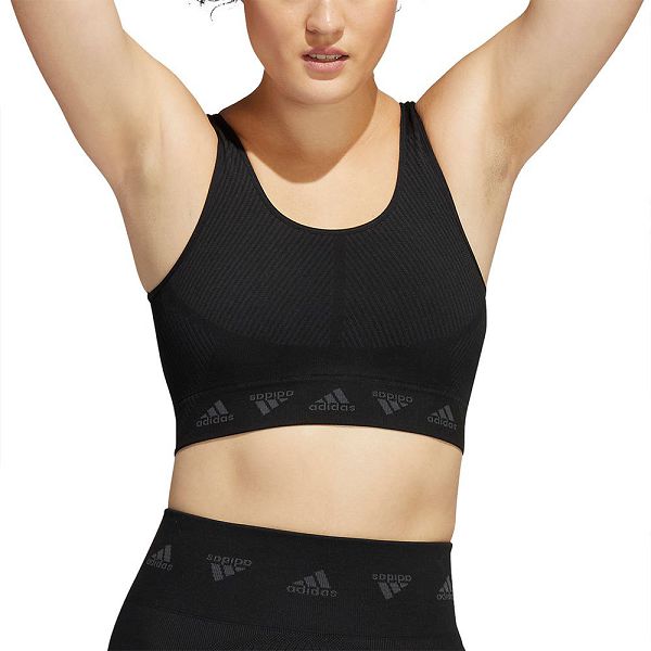 Black Women's Adidas Aeroknit Sports Bra | 2685739-IW